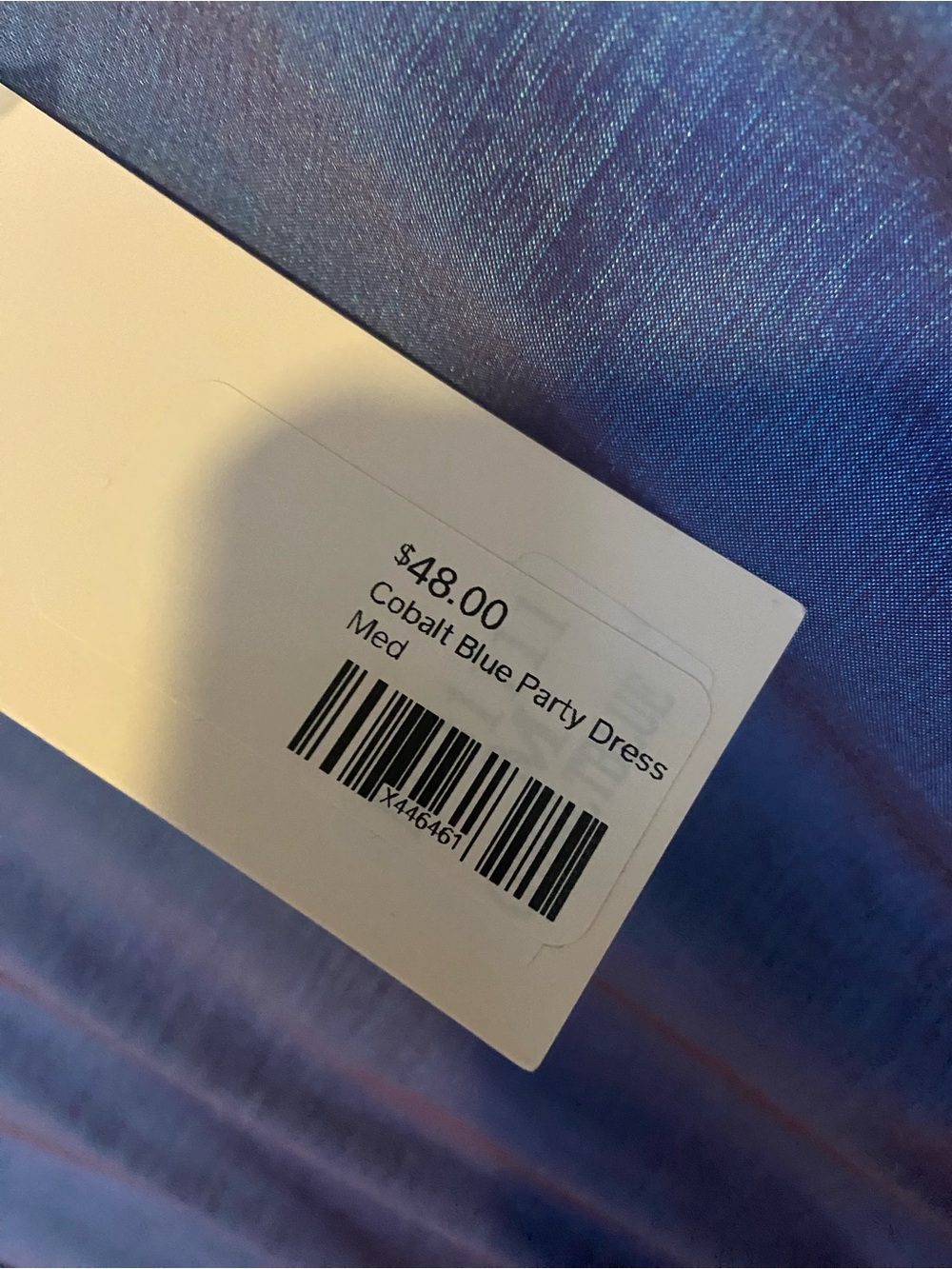 Blue and purple Puff Sleeve Midi Dress - Picture 3 of 4